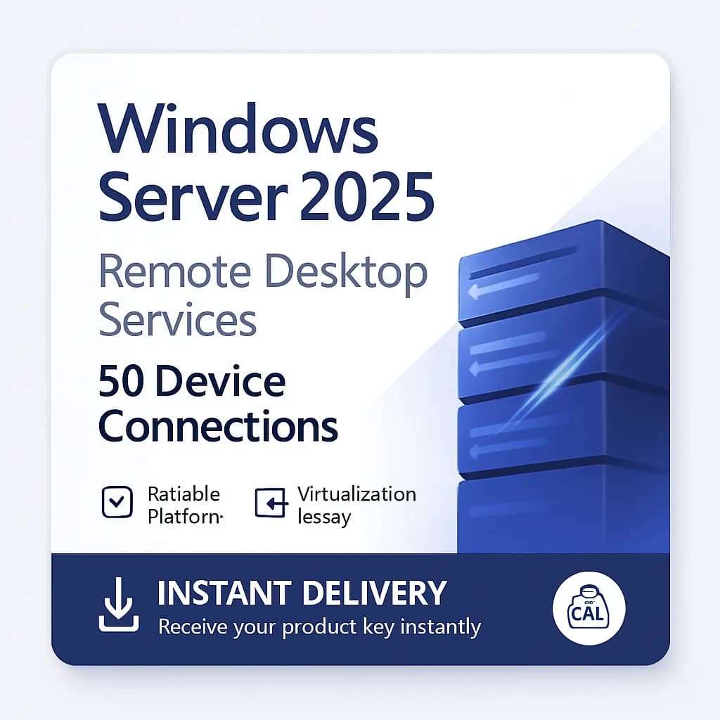 Windows Server 2025 Remote Desktop Services – 50 Device Connections license key
