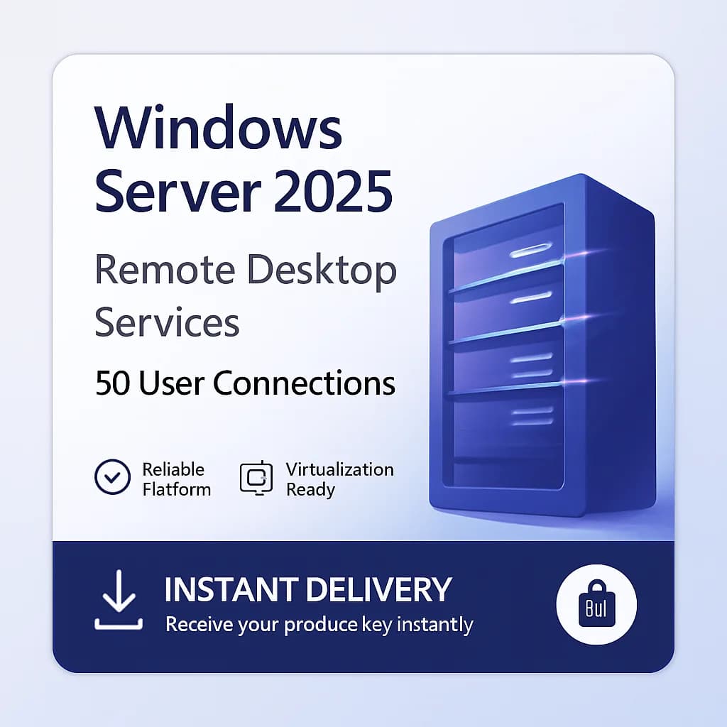 Windows Server 2025 Remote Desktop Services – 50 User Connections license key