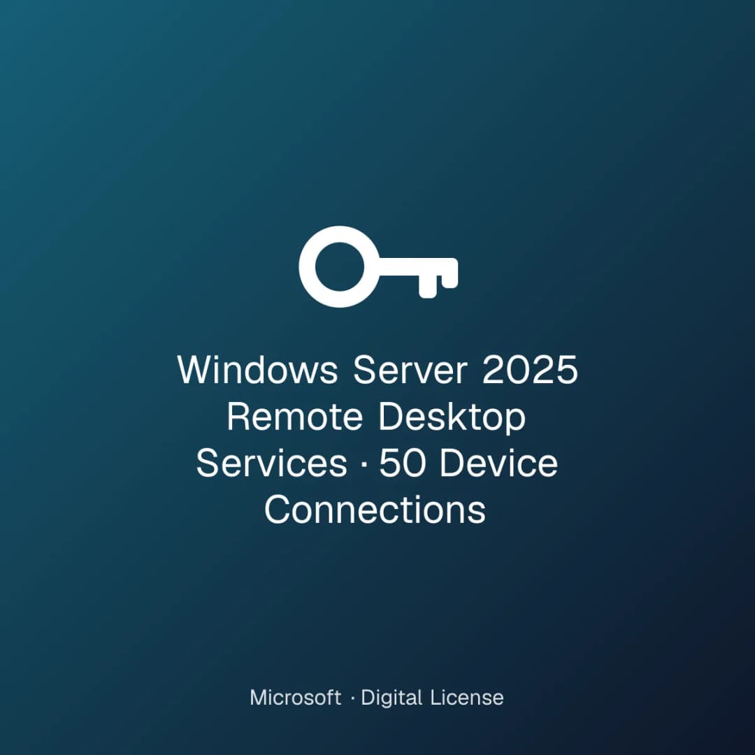 Windows Server 2025 Remote Desktop Services – 50 Device Connections license