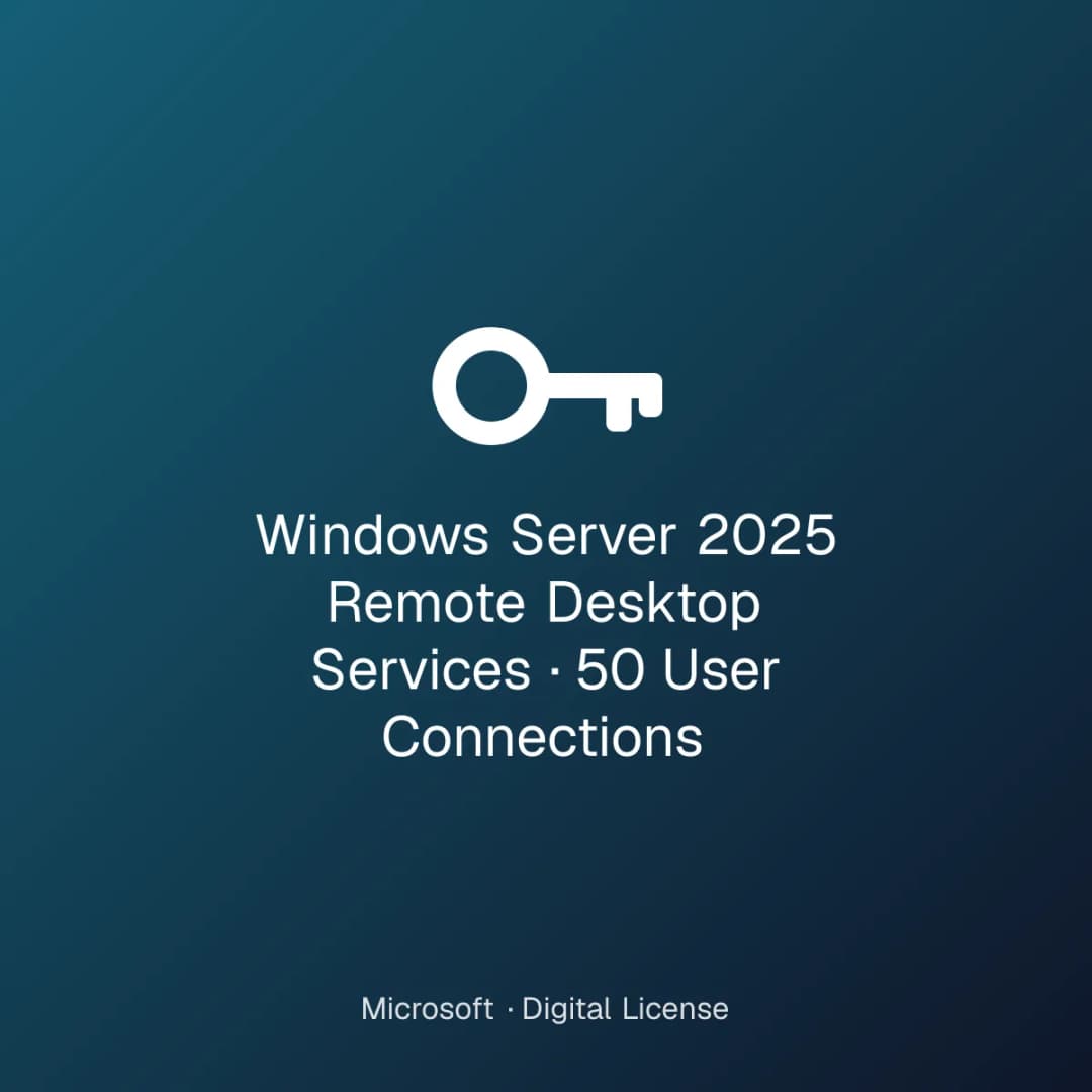 Windows Server 2025 Remote Desktop Services – 50 User Connections license