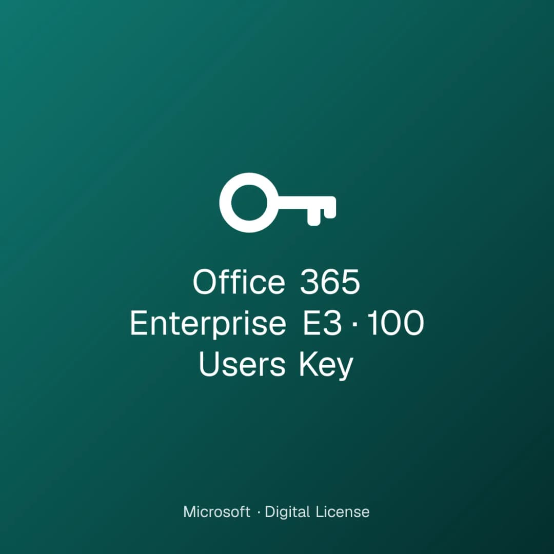 Office 365 Enterprise E3 – 100 Users Key license