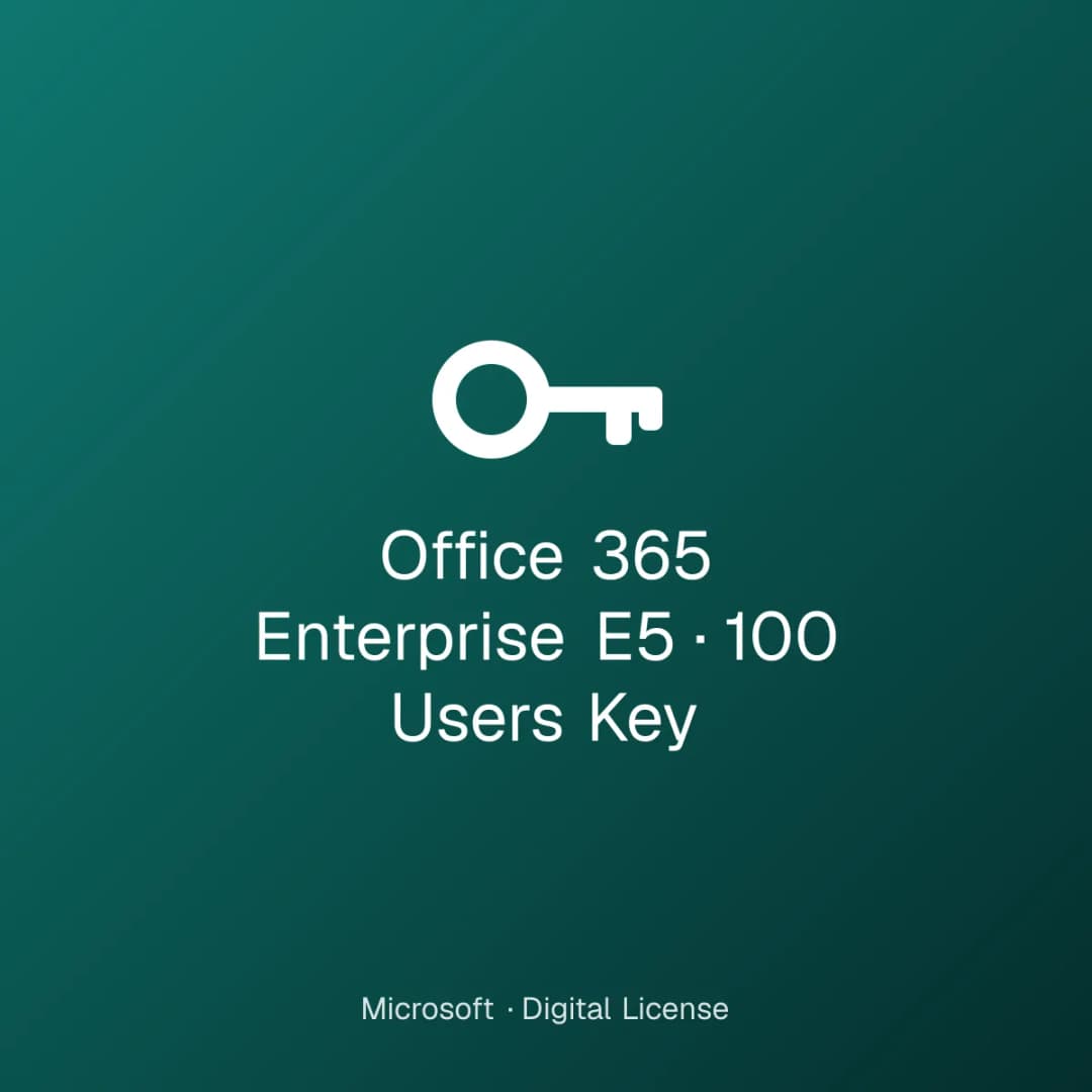 Office 365 Enterprise E5 – 100 Users Key license